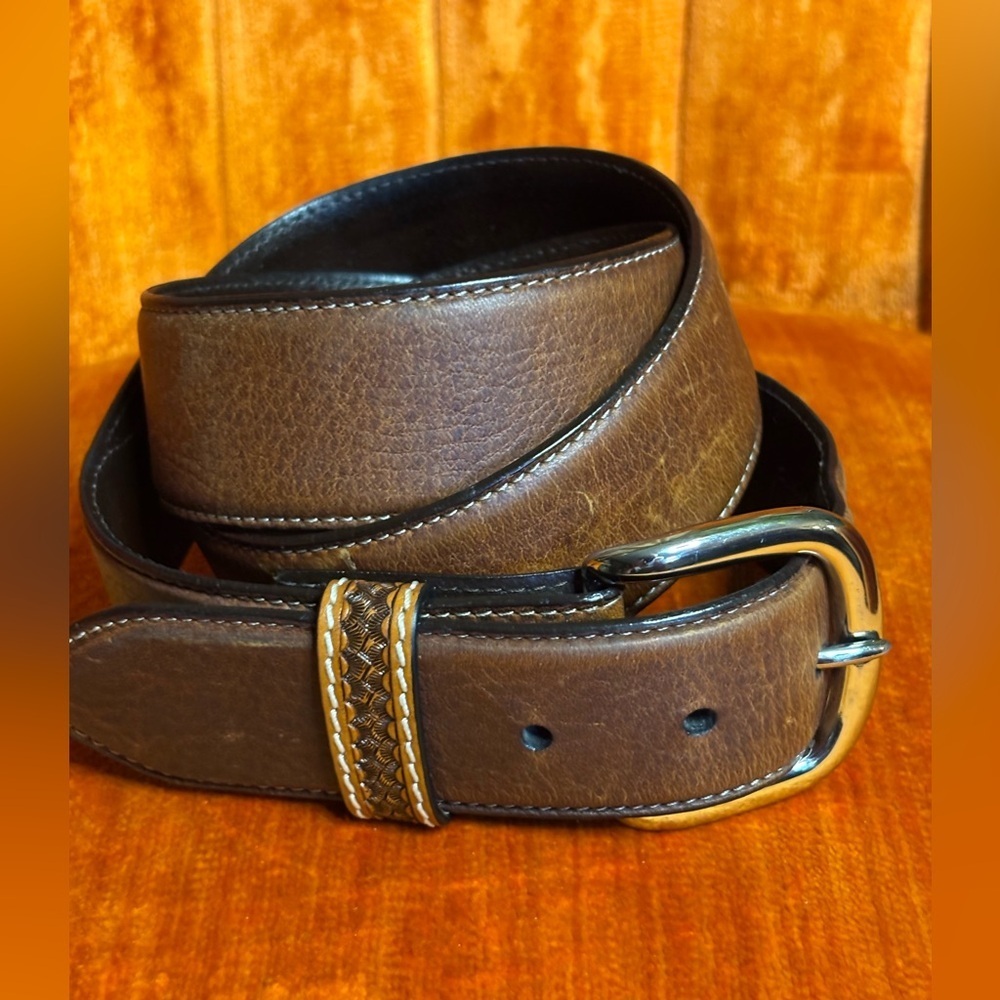 Resistol Belt Men 40 Brown Genuine Full Grain Leather Western Cowboy - Picture 2 of 7
